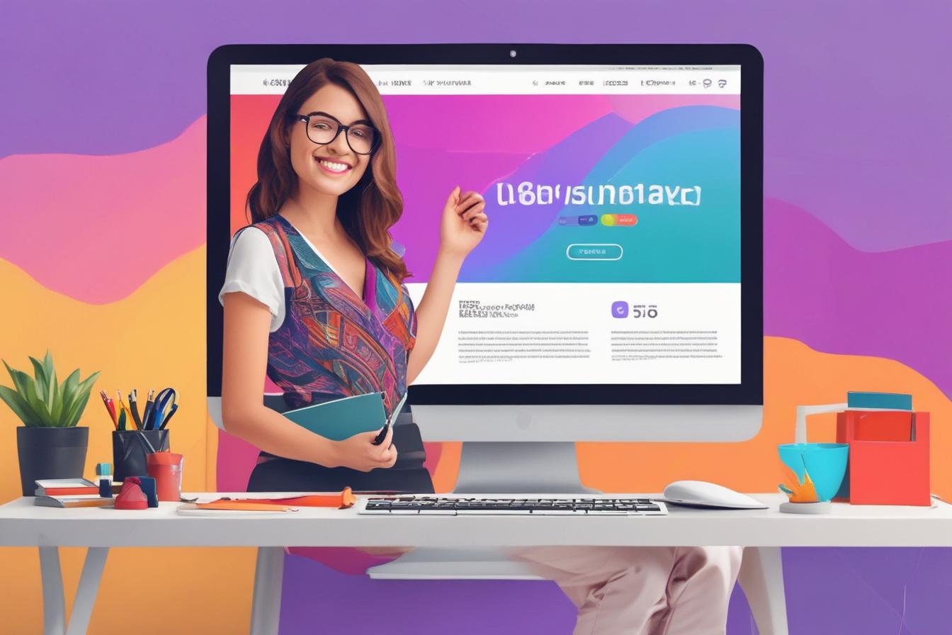 une personne souriante tenant un écran montrant le site web ContentScale.fr et son contenu puissant optimisé pour le SEO