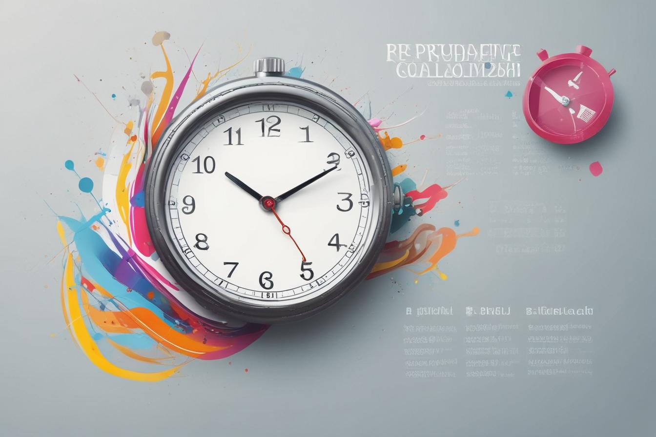 Concept de fréquence de publication représenté par une horloge et un calendrier avec des tâches de création de contenu