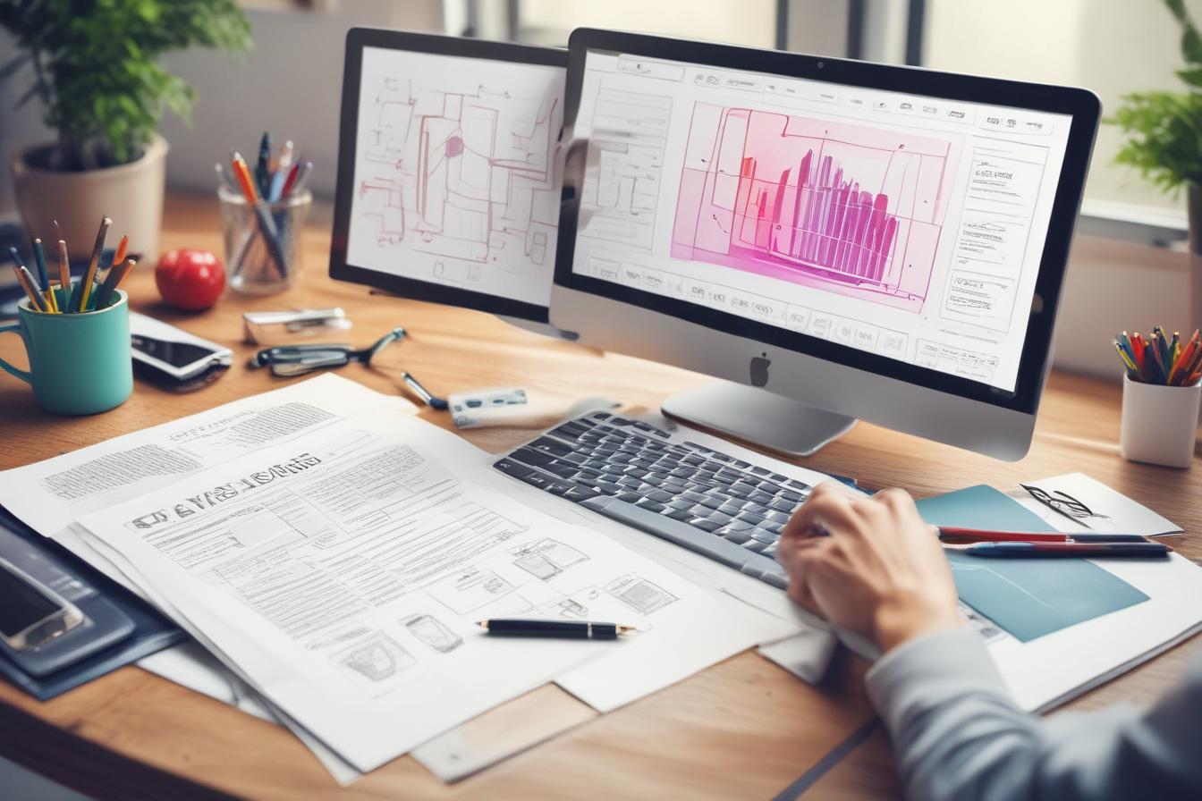 web designer drafting a content style guide and visual branding guidelines