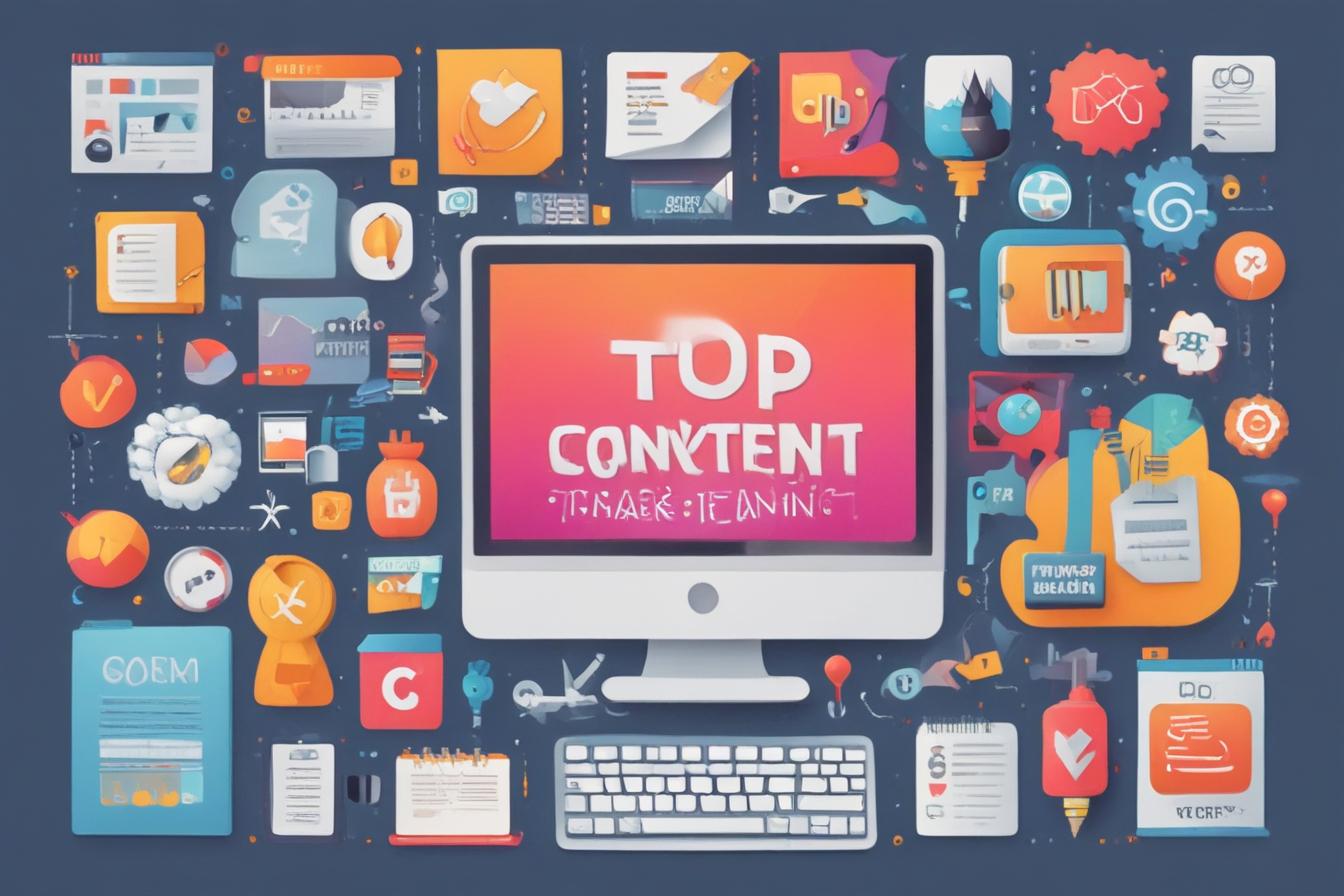 collage of top content marketing tools and software