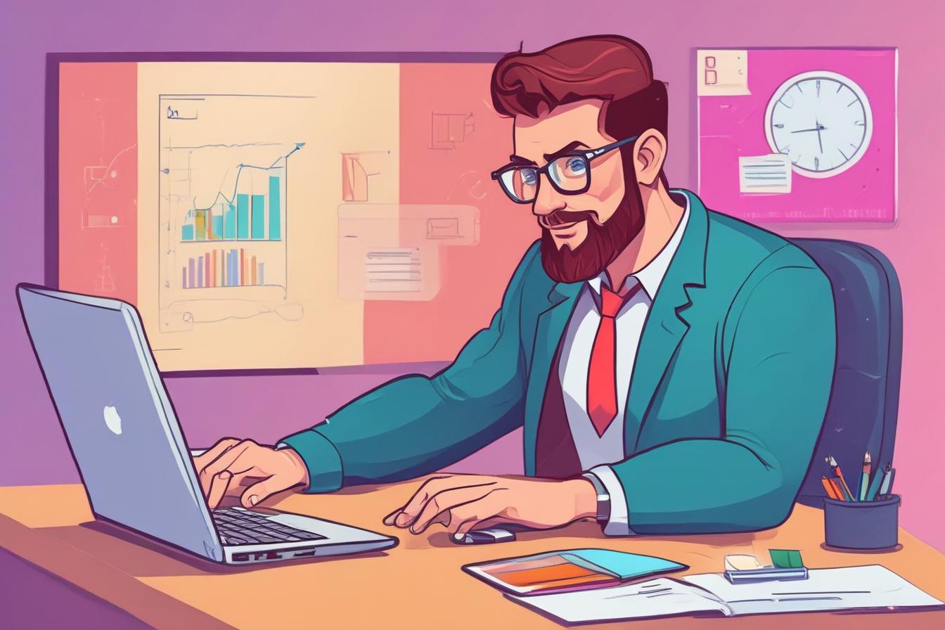 expert SEO consultant using laptop and analyzing data